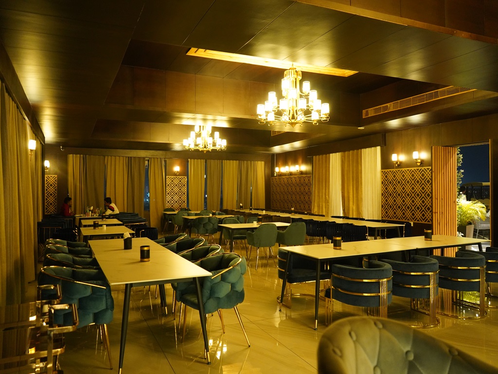 Rooftop restaurant ambience